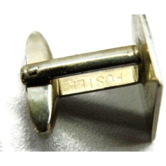 Foster Sterling Silver 925 Vintage Cufflinks Diamond-Cut Center Shirt Tux - Picture 6 of 11